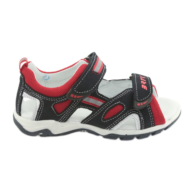 Bartek Leather sandals boys Velcro 16176 navy-red blue