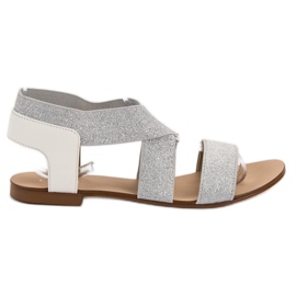 SHELOVET Elegant flat sandals grey