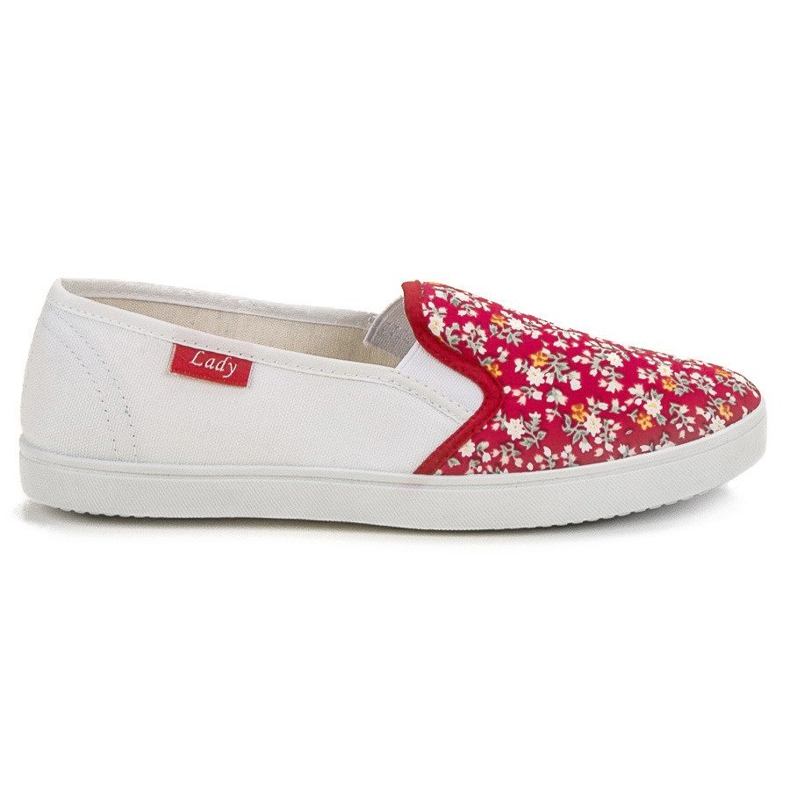 Lovery Casual Slipons white red