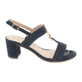 Sandals on the post of Caprice 28303 navy blue
