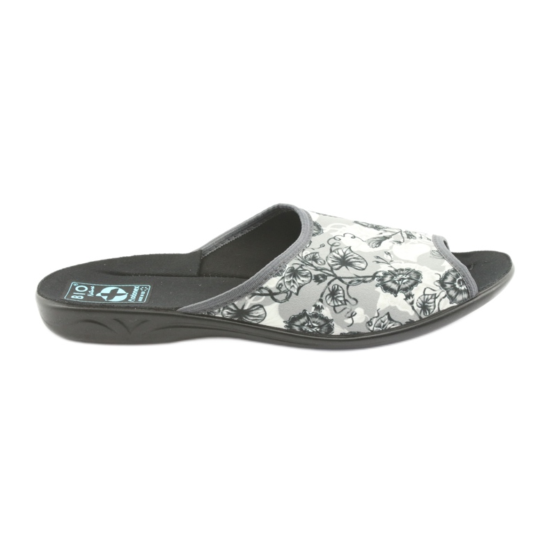 Women's slippers Adanex 23981 gray black grey ecru