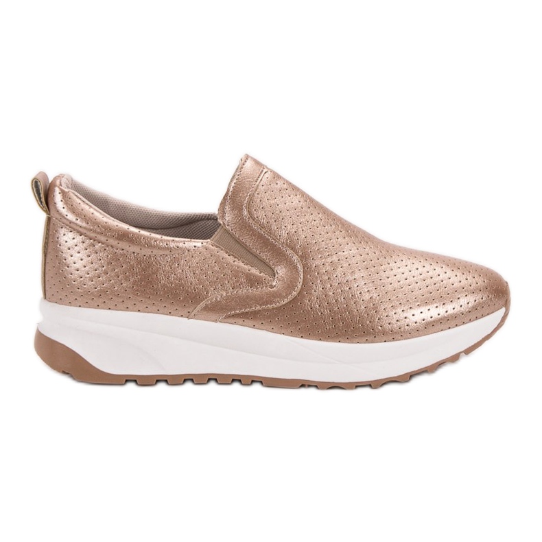 SHELOVET Golden Slip-On Shoes pink