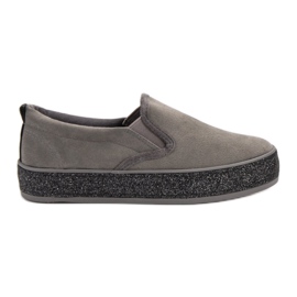 SHELOVET Slipons With Glitter Sole grey