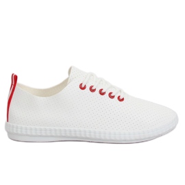 Women's sneakers white and red B111-17 WHITE / RED