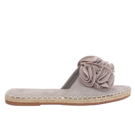 Gray Women's gray slippers L2777 Gray brown