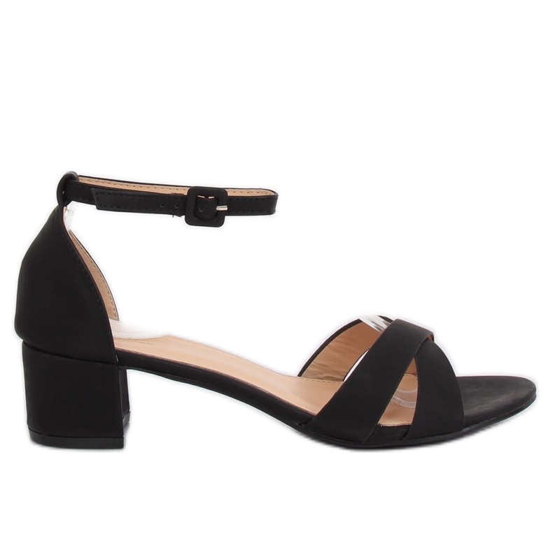 Black low-heeled sandals YC892 Black