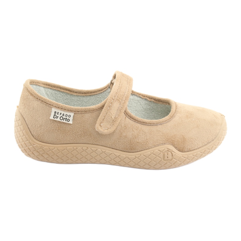 Dr.orto Befado Women's ballerinas Pu--YOVE 197D004 beige Velcro Silber insert