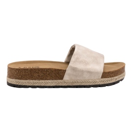 Kylie Shiny Beige Slippers Kylie Shiny Beige Slippers