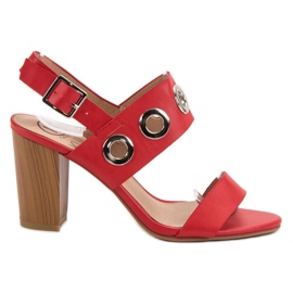 Kylie Red High Heeled Sandals