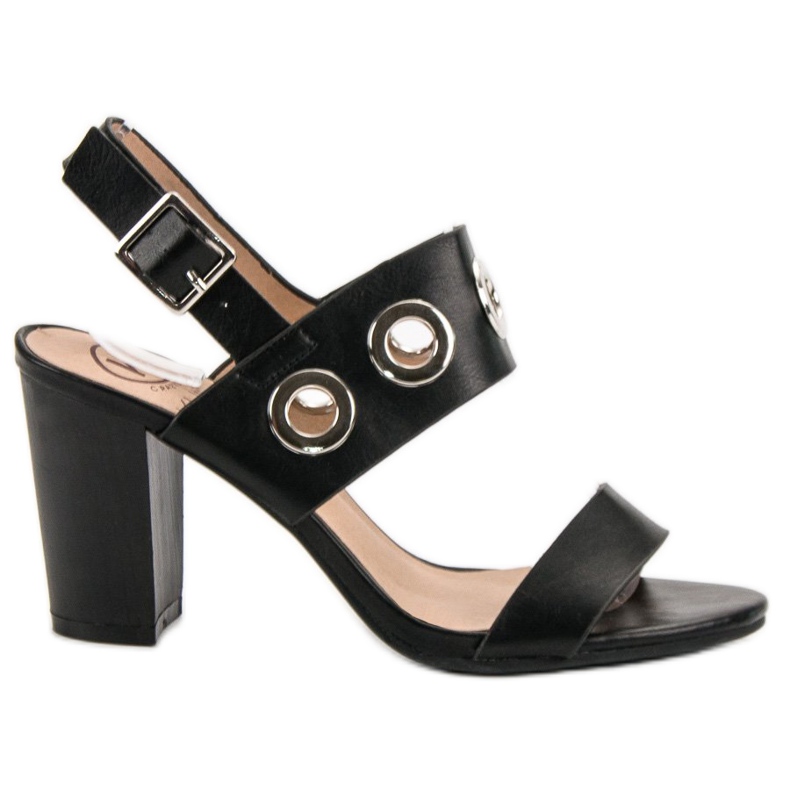 Kylie Black high-heeled sandals
