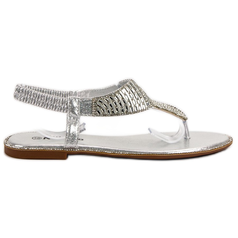Nio Nio Slip-on Sandals With Cubic Zirconia grey