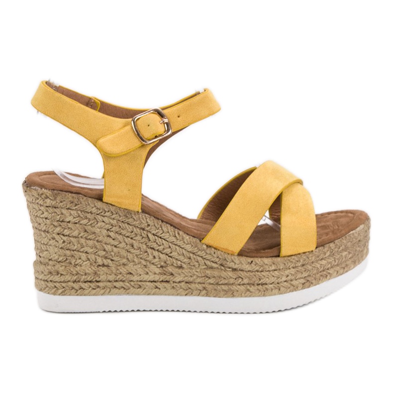JESSY ROSS Yellow Suede Sandals