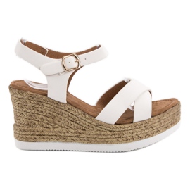 JESSY ROSS White Suede Sandals