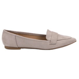 Super Me Suede Ballerina In Spitz grey