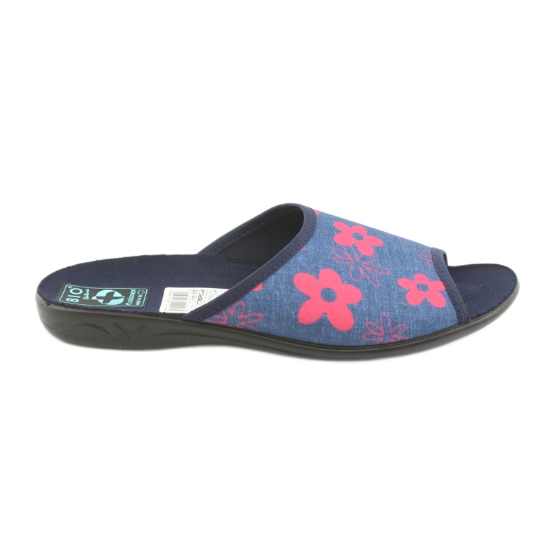 Women's slippers with flowers Adanex navy blue pink Women's slippers with flowers Adanex navy blue pink