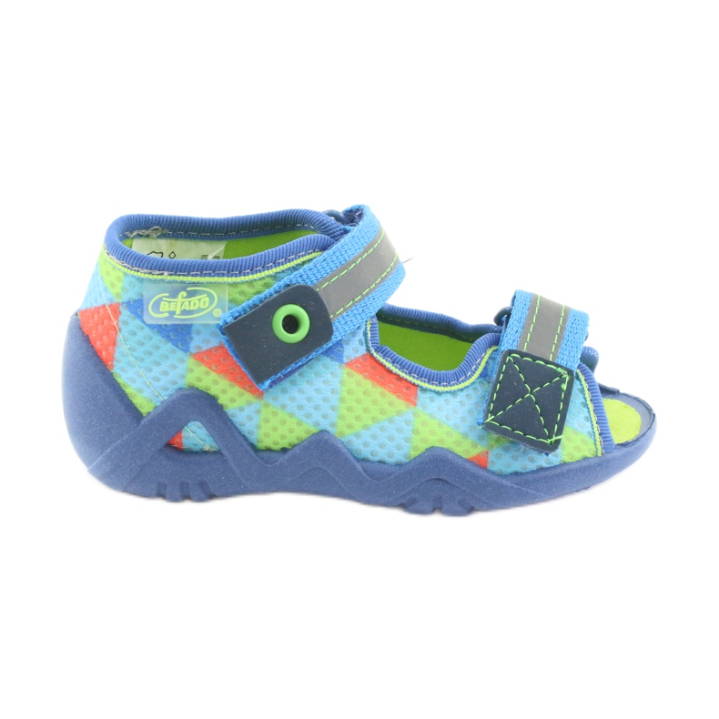 Blue, green Befado 250P059 slippers orange