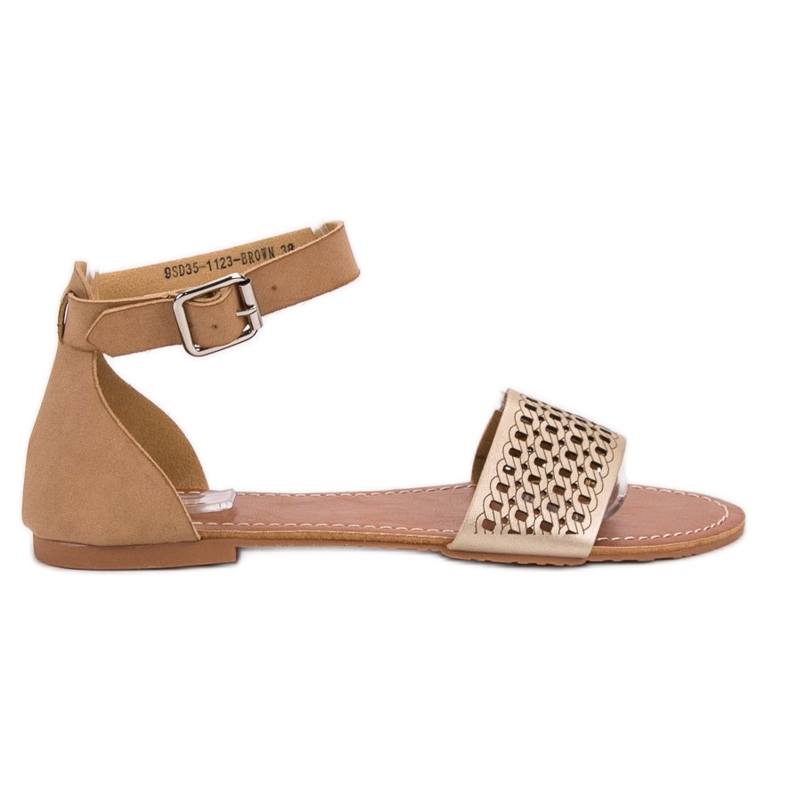 Evento Openwork Sandals brown yellow