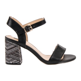 SDS Sandals With Decorative Heel black