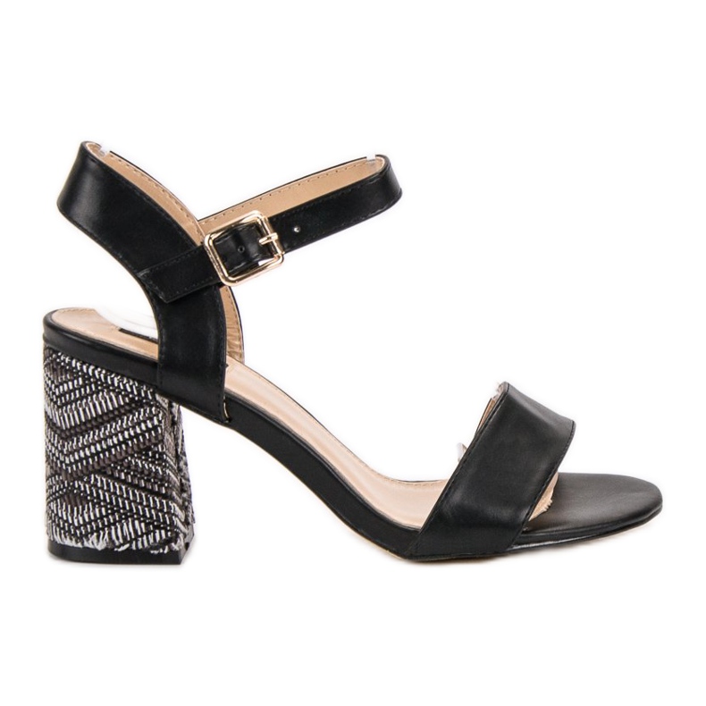 SDS Sandals With Decorative Heel black