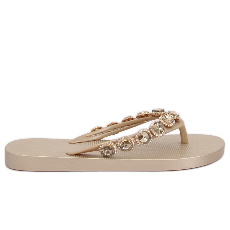 Elegant flip-flops with golden JH69 Gold stones