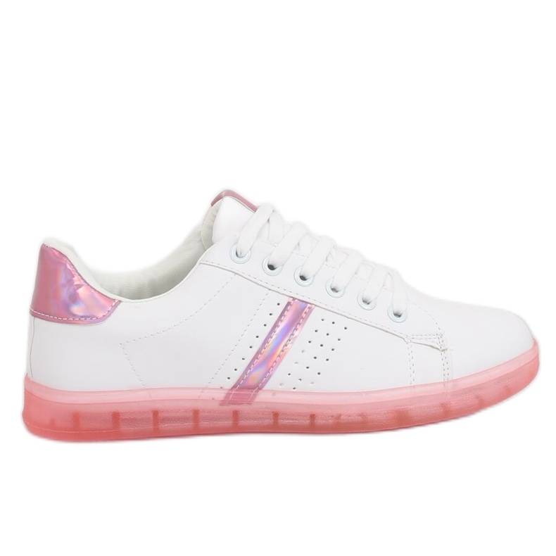 Women's white and pink sneakers 2B9XX923 WHITE / ROSERED