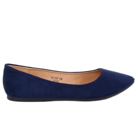 Ballerinas almond navy blue toes WD39P Navy