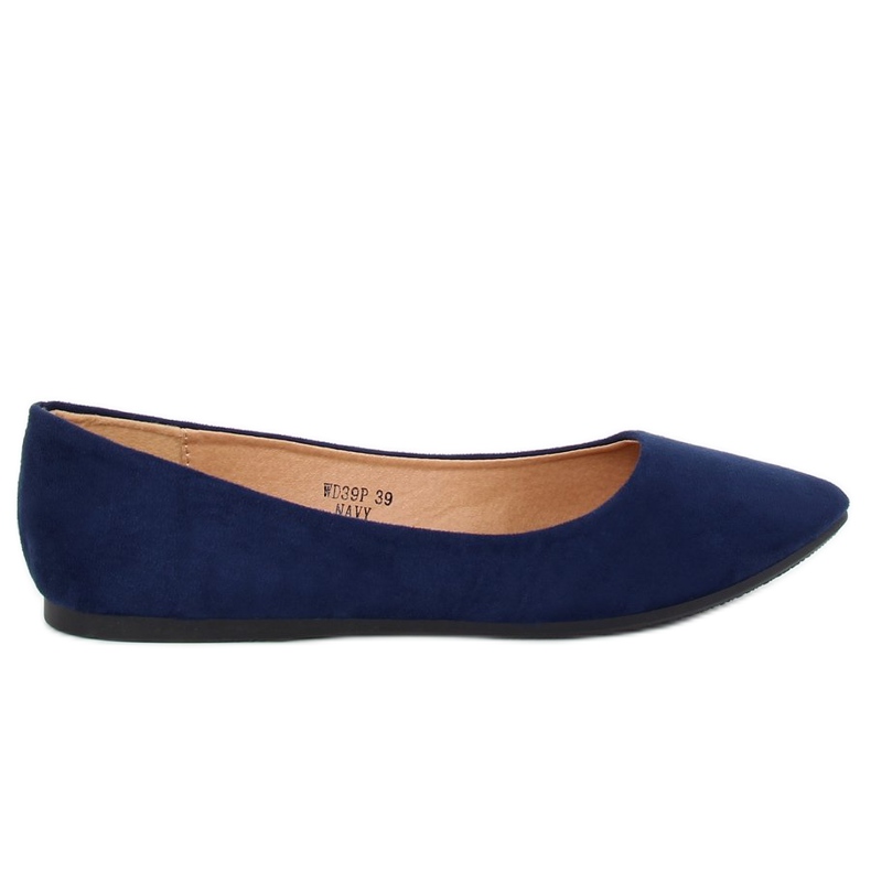 Ballerinas almond navy blue toes WD39P Navy