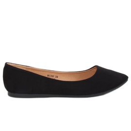 Ballerinas almond black toes WD39P Black