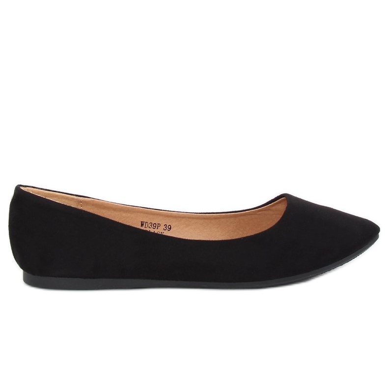 Ballerinas almond black toes WD39P Black