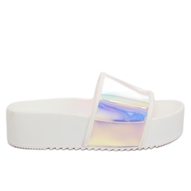 Holographic white slippers CK81P White