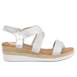 Silver women's sandals S81 Silver grey