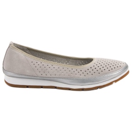 Filippo Leather ballerinas grey