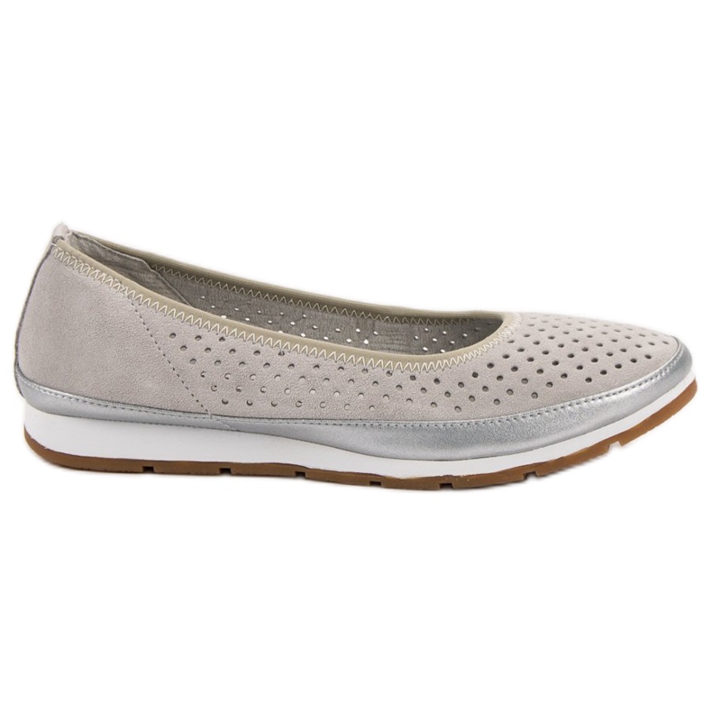 Filippo Leather ballerinas grey