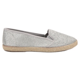 SHELOVET Silver Slip-On Sneakers grey