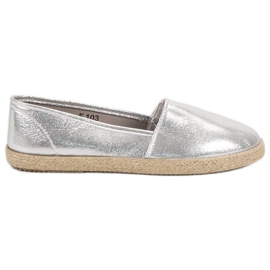 SHELOVET Shiny Slipons grey