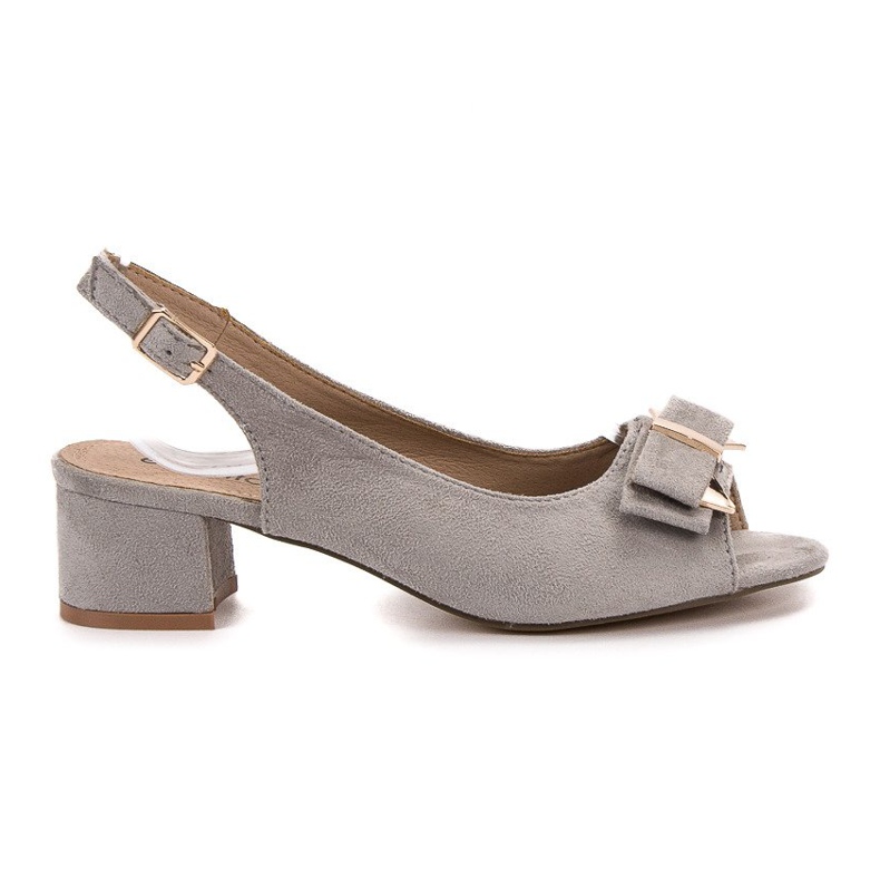 Evento Elegant sandals on high heels grey
