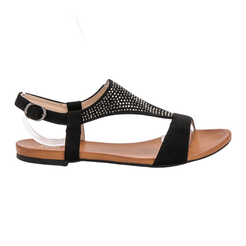 SHELOVET Sandals With Crystals black