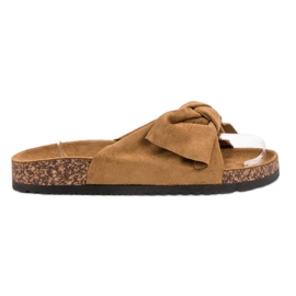Mannika Slippers With Bow brown Mannika Slippers With Bow brown
