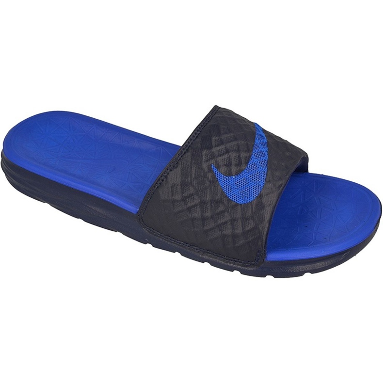 Nike Sportswear Solarsoft Benassi M 705474-440 slides black blue Nike Sportswear Solarsoft Benassi M 705474-440 slides black blue
