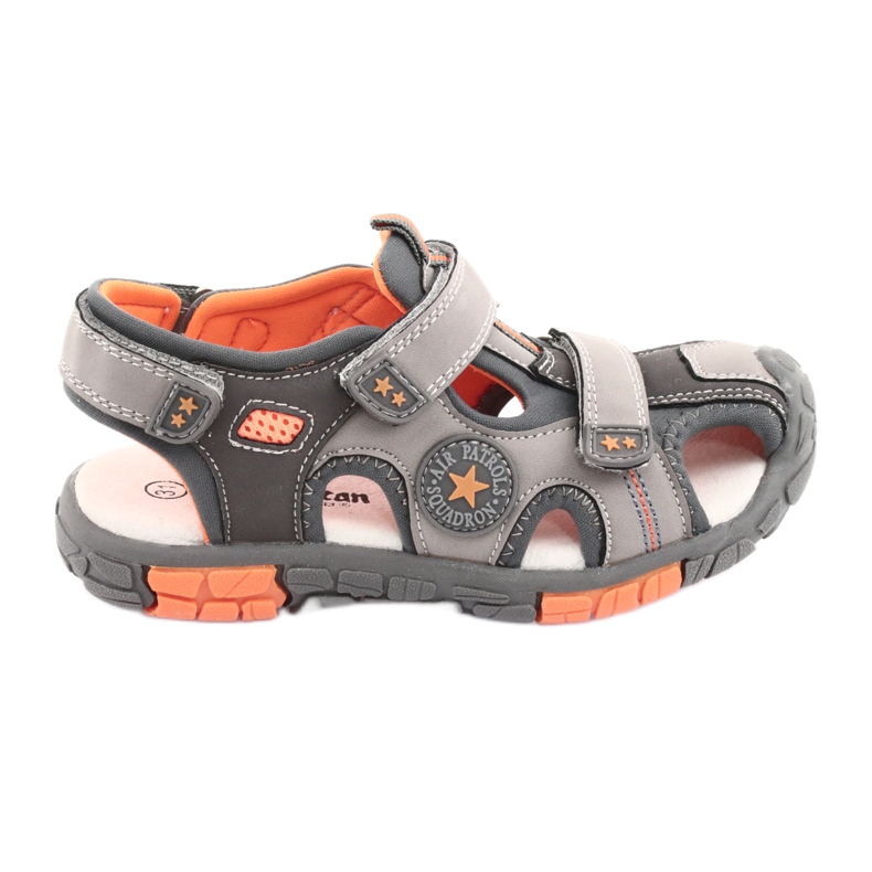 American Club Sandal shoes with an American DR02 leather insert brown orange grey