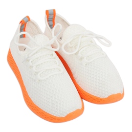 Orange and white sports shoes NB283 Fluorescence Orange
