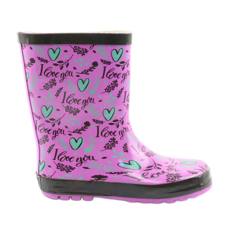 American Club American heart boots black violet green