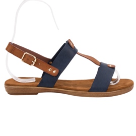 Evento Buckle fastening sandals brown blue Evento Buckle fastening sandals brown blue