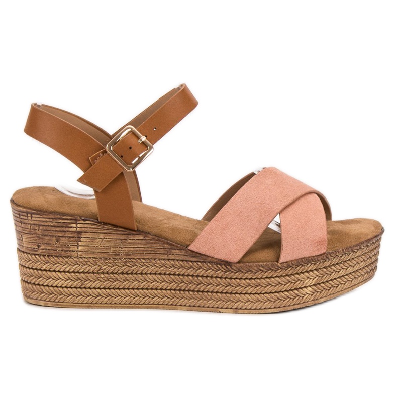 Primavera Wedge Sandals brown pink Primavera Wedge Sandals brown pink