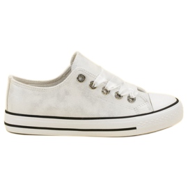 SHELOVET Sneakers Tied With A Ribbon white