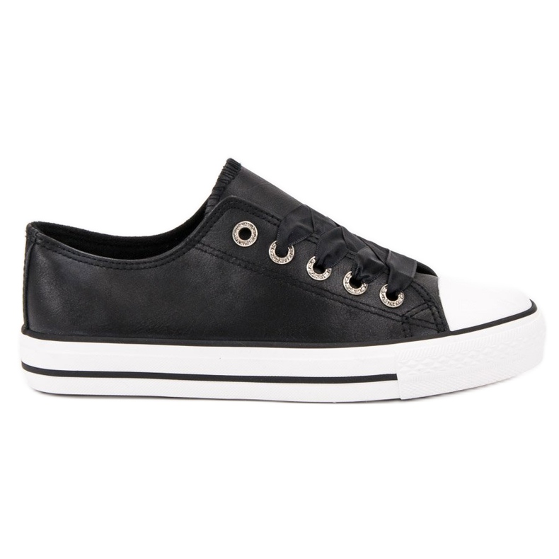SHELOVET Sneakers Tied With A Ribbon black