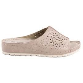 Goodin Openwork Slippers brown Goodin Openwork Slippers brown
