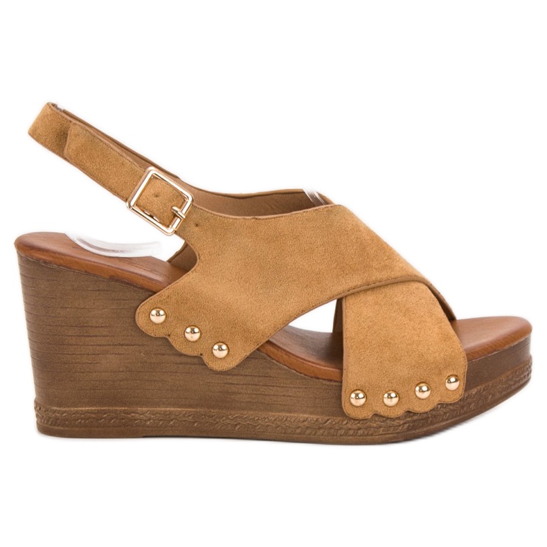 SHELOVET Suede Sandals brown