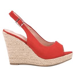 Renda Fashionable Suede Sandals red Renda Fashionable Suede Sandals red