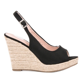 Renda Fashionable Suede Sandals black